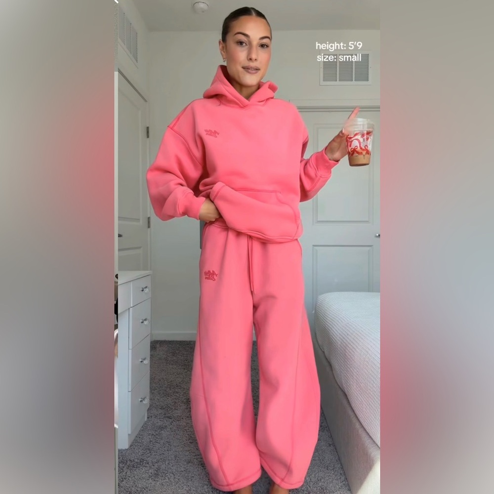 Aelfric Eden Pink Wide-Leg Track Joggers